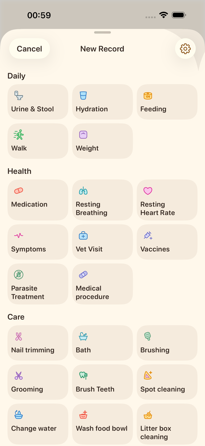 Actual Petter Days app screen · More ways to record